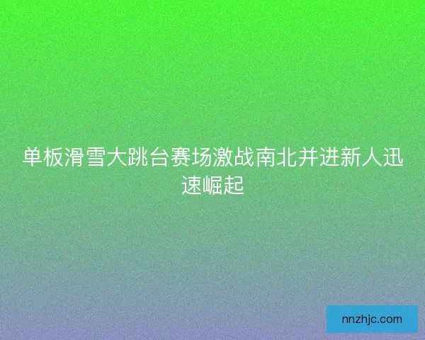 单板滑雪大跳台赛场激战南北并进新人迅速崛起 单板滑雪大跳台赛场激战南北并进新人迅速崛起